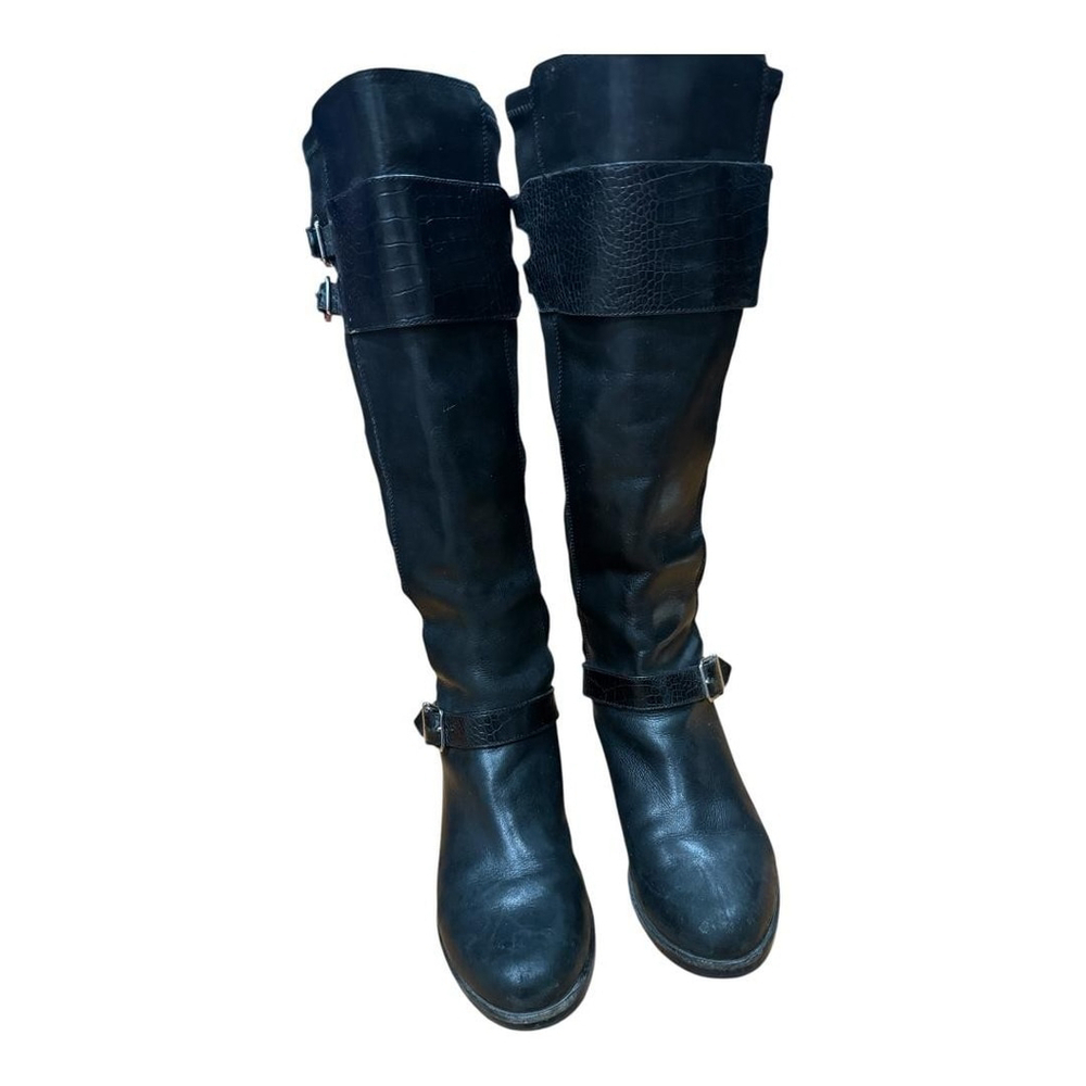 Cole Haan Boots Womens Size 7 B Black Knee High Riding Boots D38289 - Picture 3 of 10
